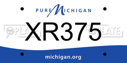 XR375 Michigan License Plate