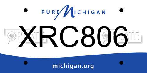 XRC806 Michigan License Plate
