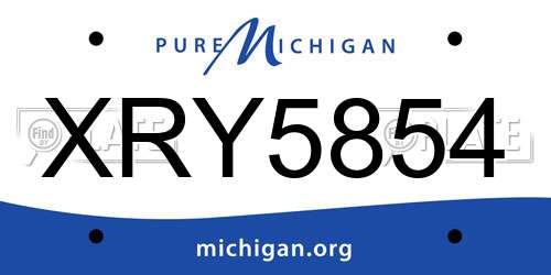 XRY5854 Michigan License Plate