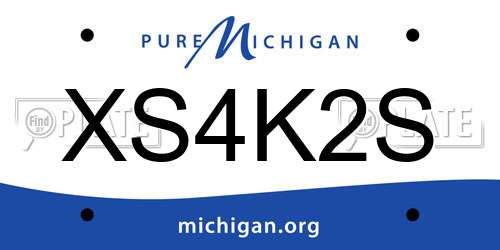 XS4K2S Michigan License Plate