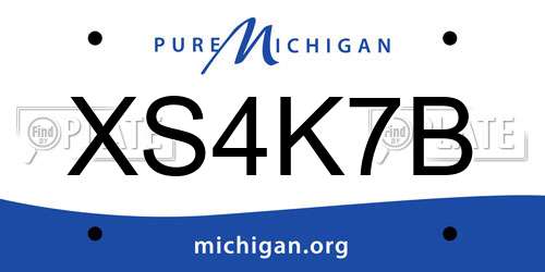 XS4K7B Michigan License Plate