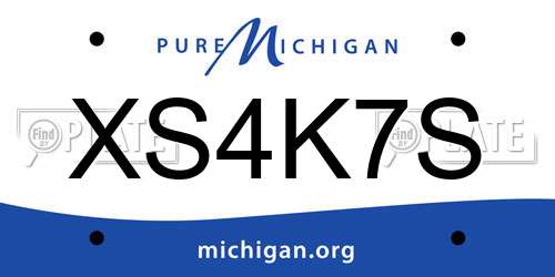 XS4K7S Michigan License Plate