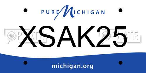 XSAK25 Michigan License Plate