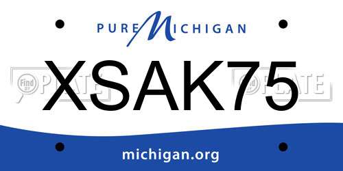 XSAK75 Michigan License Plate
