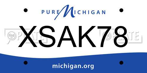 XSAK78 Michigan License Plate
