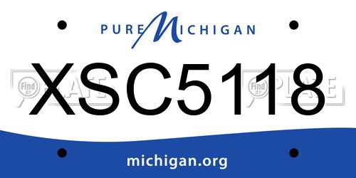 XSC5118 Michigan License Plate