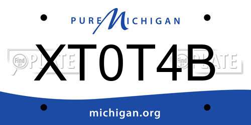 XT0T4B Michigan License Plate