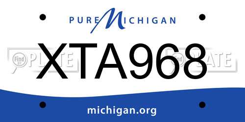 XTA968 Michigan License Plate