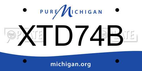 XTD74B Michigan License Plate