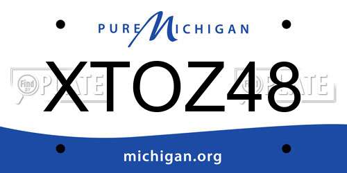 XTOZ48 Michigan License Plate
