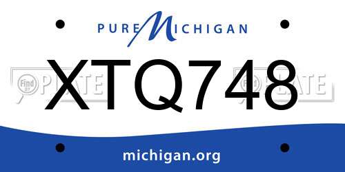 XTQ748 Michigan License Plate