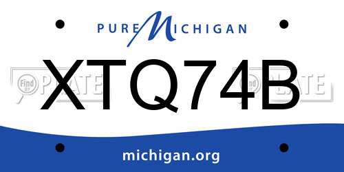 XTQ74B Michigan License Plate