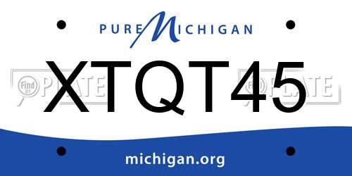 XTQT45 Michigan License Plate