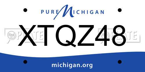 XTQZ48 Michigan License Plate