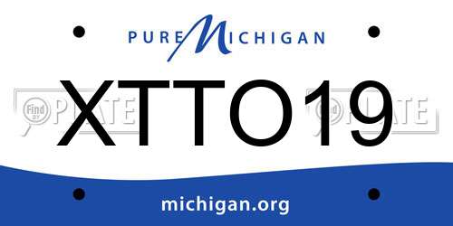 XTTO19 Michigan License Plate