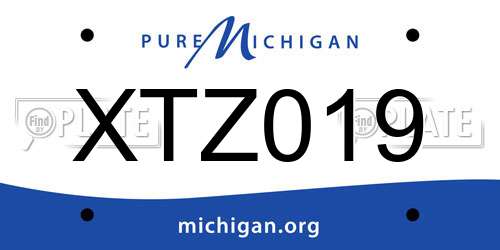 XTZ019 Michigan License Plate