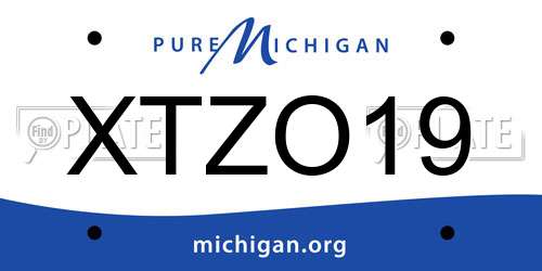XTZO19 Michigan License Plate
