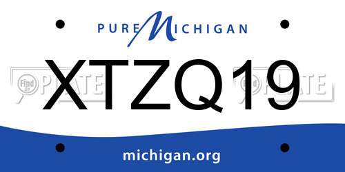 XTZQ19 Michigan License Plate