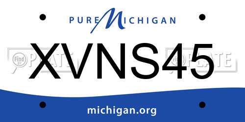 XVNS45 Michigan License Plate