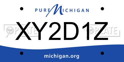 XY2D1Z Michigan License Plate