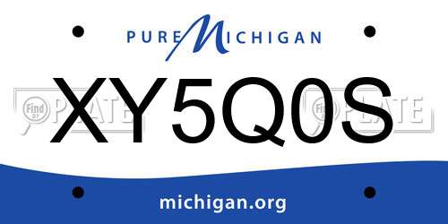 XY5Q0S Michigan License Plate