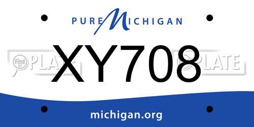 XY708 Michigan License Plate