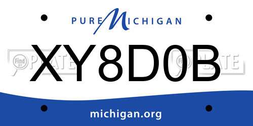 XY8D0B Michigan License Plate