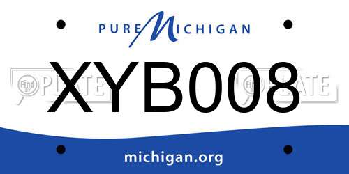 XYB008 Michigan License Plate