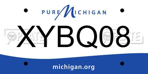 XYBQ08 Michigan License Plate