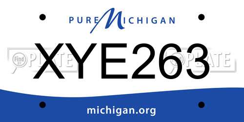 XYE263 Michigan License Plate