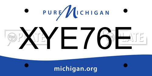 XYE76E Michigan License Plate