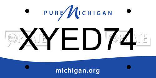 XYED74 Michigan License Plate