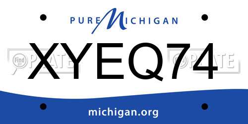 XYEQ74 Michigan License Plate