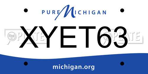XYET63 Michigan License Plate