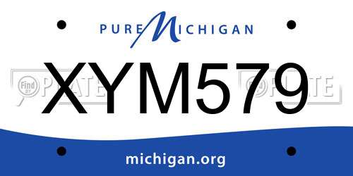 XYM579 Michigan License Plate
