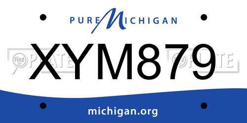 XYM879 Michigan License Plate