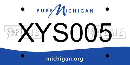 XYS005 Michigan License Plate