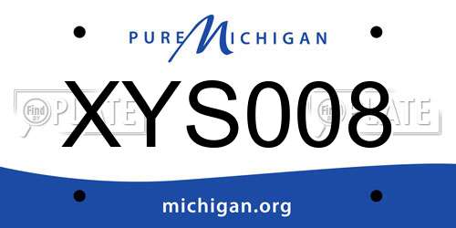 XYS008 Michigan License Plate
