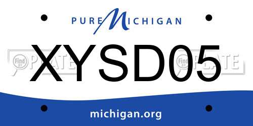 XYSD05 Michigan License Plate