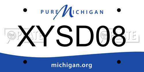 XYSD08 Michigan License Plate
