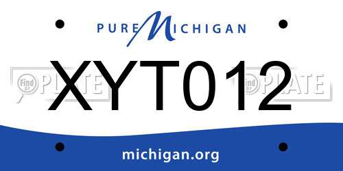 XYT012 Michigan License Plate