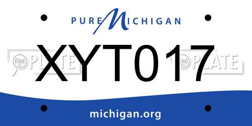 XYT017 Michigan License Plate