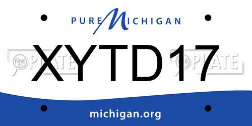 XYTD17 Michigan License Plate