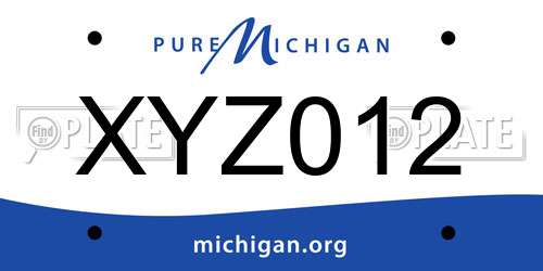 XYZ012 Michigan License Plate