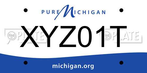 XYZ01T Michigan License Plate