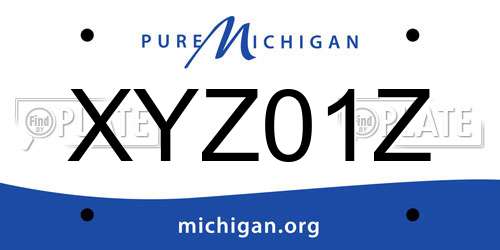 XYZ01Z Michigan License Plate