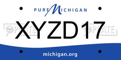 XYZD17 Michigan License Plate