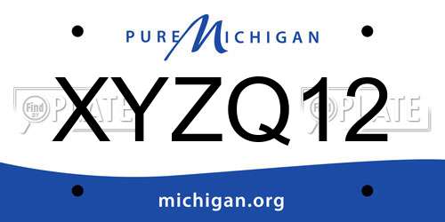 XYZQ12 Michigan License Plate