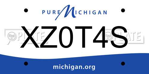 XZ0T4S Michigan License Plate
