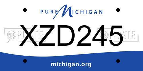 XZD245 Michigan License Plate